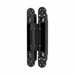 Charnière invisible robuste 3D réglable 120 kg 246x34mm noir mat pour porte intérieure en bois projet hôtelier - Product Image 1
