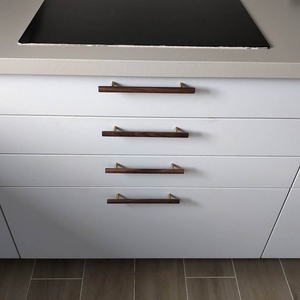 Walnut Simple Modern Solid Wood <strong>Pull</strong> Handle <strong>Light</strong> Luxury Retro Brass Cabinet Door &amp; Dresser Drawer <strong>Pull</strong> for Bedroom Kitchen Use - Product Image 6