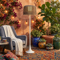 Lampes solaires pour cour, lampes de jardin d'extérieur, lampes pour support de fleurs, éclairage d'ambiance, lampes de sol pour terrasse, éclairage paysager