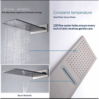 Ensemble de douche thermostatique encastré en laiton à 3 fonctions avec robinet de bain et de toilette à jet de pluie pour eau froide et chaude