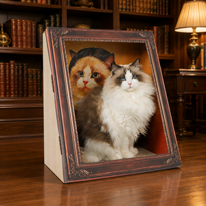 Casa <span class=keywords><strong>para</strong></span> Gatos <span class=keywords><strong>de</strong></span> Cartón Corrugado con Marco <span class=keywords><strong>para</strong></span> Retrato <span class=keywords><strong>de</strong></span> <span class=keywords><strong>Gato</strong></span> Clásico - Product Image 4