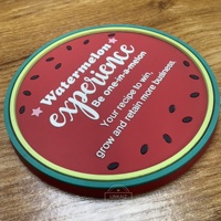 Promotion en gros de sous-verres écologiques personnalisés, couleur personnalisée, motif ours, fruits, pastèque, diamètre 90-100 mm, norme environnementale européenne