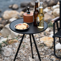 Table d'appoint ronde pliable pour jardin en acier au carbone, table de bistrot pour balcon, table basse pour cuisine, extérieur, portable, hauteur réglable