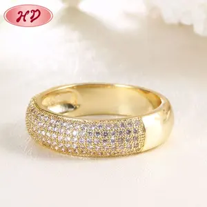 定制简单妇女饰品订婚 CZ 珠宝虚拟镀金戒指
