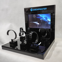 Présentoir de Comptoir en Acrylique Noir avec Écran Électronique – Vitrine de Table de Luxe pour Bijouterie