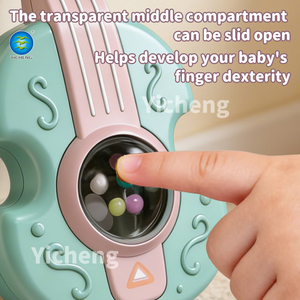 Jouet éducatif pour bébé, hochet en forme <span class=keywords><strong>de</strong></span> <span class=keywords><strong>guitare</strong></span>, jouet sensoriel pour nourrissons avec perles colorées, jouets musicaux d'apprentissage précoce pour nouveau-nés - Product Image 5
