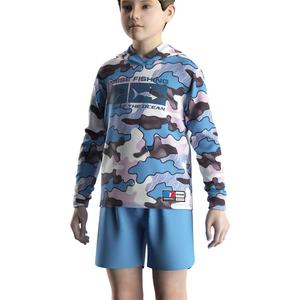 เสื้อฮู้ดดี้แขนยาวกันแดด UPF50 แห้งเร็ว น้ำหนักเบา เป็นมิตรกับสิ่งแวดล้อม สำหรับเด็ก ขายส่ง เหมาะสำหรับตกปลา - Product Image 5