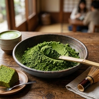 Poudre de Matcha de Qualité Cérémonielle en Gros pour Marque Privée – Sac en Vrac |   pour la pâtisserie et la crème glacée |   Certifié USDA EU Kosher Halal |   Étain