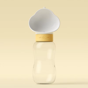 2 en 1 350ml + 200ml Botella de agua de viaje portátil para perros Alimentador de alimentos para mascotas Contenedor Taza para beber para perros Salir - Product Image 2