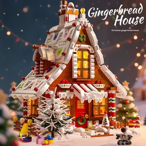 Christmas Gingerbread House ABS Plastic 40-Piece <strong>Building</strong> <strong>Blocks</strong> 1:8 Scale Assembly <strong>Toy</strong> for Boys Girls Aged 6 8 Gift Puzzle - Product Image 2