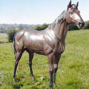 QUYANG büyük açık Modern sanat bahçe dekorasyon Metal yaşam boyutu hayvan bakır heykel bronz atlama at heykelleri - Product Image 5