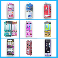 Хит продаж, 4 игрока, маленькие мягкие игрушки для животных, мини-коготь, машина для продажи металлических монет, автомат для продажи кукол