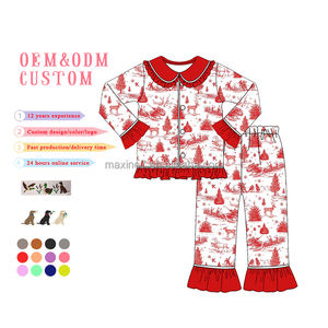 Custodisci i pigiami per ragazze con colletto Peter Pan invernale nuovo anno e natale pigiama per ragazze pigiama Set di pigiami fratelli - Product Image 4