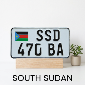 Placa de Matrícula de Sudán del Sur SSD 47G BA de Aluminio, Estilo Moderno para Colgar - Product Image 2