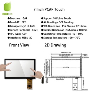 Nhiệt Độ rộng 7 ''Màn hình <span class=keywords><strong>LCD</strong></span> 20 pins 2.33 Wát 7 inch <span class=keywords><strong>LCD</strong></span> hiển thị bảng điều chỉnh AUO 7 inch <span class=keywords><strong>LCD</strong></span> Modules với Led điều khiển - Product Image 5