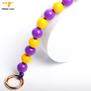 שרשרת ארוכה נשלפת צבעונית טבעית חרוזי עץ אמיתי רצועת כתף שרוך טלפון נייד - Product Image 4