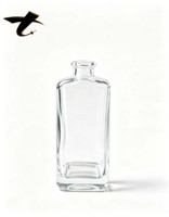 Bouteille à liqueur en verre transparent 500 ml à base épaisse avec bouchon