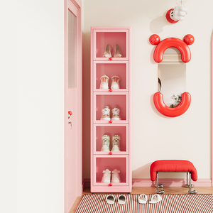 Étagère à chaussures en métal pour chambre d'enfant, étagère à chaussures en acier arrondie à 5 niveaux, sécurisée, adaptée aux garçons et aux filles - Product Image 1