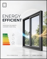 Ventana Corredera de Aluminio de Alta Gama con Rotura de Puente Térmico y Eficiencia Energética - 2 y 3 Paneles de Vidrio Templado con Argón, Aislamiento Contra Impactos de Huracanes