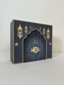 Calendario dell'Avvento Cilindrico Personalizzato con 30 Cassetti e Cupola di Cristallo, Scatola Regalo per il Conto alla Rovescia di Ramadan e Eid Mubarak a Forma di Moschea, Fornitura di Fabbrica con Neve Natalizia - Product Image 5
