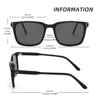 Lunettes de soleil carrées de luxe vintage avec logo personnalisé, tendance, protection UV400 pour hommes, lunettes de soleil unisexes de créateur en acétate 2026