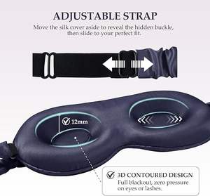 <span class=keywords><strong>Masque</strong></span> de sommeil 3D en soie occultant avec design respirant et rafraîchissant sans pression sur les <span class=keywords><strong>yeux</strong></span>, échantillonnage rapide en 5 jours, faible MOQ - Product Image 6