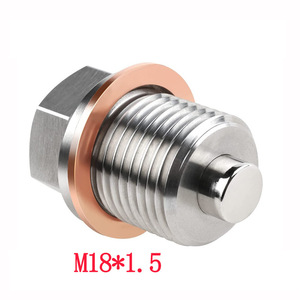 Stainless Steel Oil Drain <b>Plug</b> M14*1.5 Magnetic Copper Gasket Universal Engine Oil Pan <b>Replacement</b> Part - Product Image 3