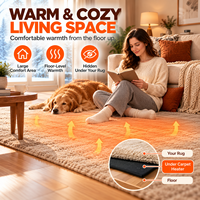 Tapis chauffant électrique sous tapis, chauffe-pieds, coussin chauffant pour le sol, chauffage sous tapis pour salon, chambre et bureau à domicile