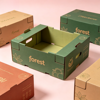 Cajas de Cartón Corrugado Resistentes para Envío de Productos con Ventilaciones Transpirables, Empaque para Frutas y Verduras, Logotipo Impreso Personalizable