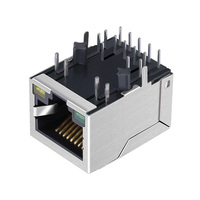 A70-112-331N126 Connecteur femelle Gigabit Ethernet RJ45 100/1000Base-T PoE+ à port unique avec prise magnétique 14P8C et LED