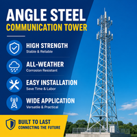 Torre de Telecomunicaciones Autoportante de Acero Angular Q345 Galvanizado en Caliente, Personalizable de 25m-70m, Mástil de Comunicación para Antenas 4G 5G