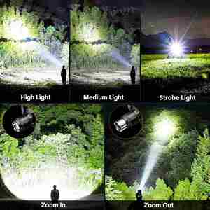 CITICITY ไฟหน้า LED, ไฟหน้าแบบชาร์จไฟได้ 3 โหมดพร้อมฟังก์ชั่นเซ็นเซอร์ แบตเตอรี่ดิจิตอลปรับได้สำหรับการตั้งแคมป์กลางแจ้ง - Product Image 3