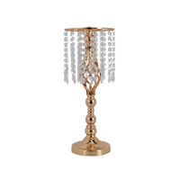 Support de fleurs en cristal haut pour mariage, chemin de table, porte-fleurs artificiels en métal haut avec perles de cristal