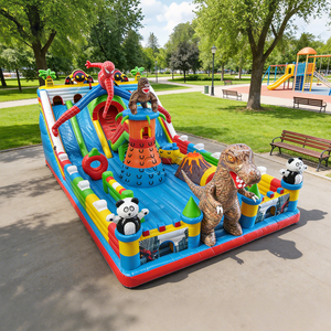 Parque de Dinosaurios Inflable Jurassic Adventure, Casa de Brinco con Diseños Realistas para Parques Infantiles Comerciales - Product Image 1