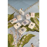 Tapis de Mahjong Portable de Luxe Moderne en Cuir 31,5x31,5 po Série Tigredetartan Queen Bee American Games en Stock