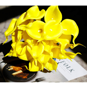 Lys — Bouquet de fleurs en Latex artificielles réalistes, 15 pièces, véritables tactile, pour un Bouquet de mariage, pour décorer la maison - Product Image 6