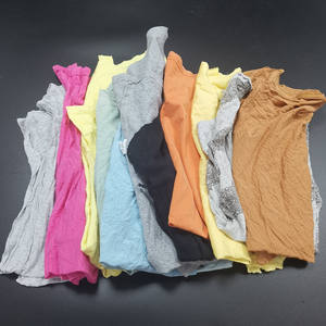 خامات تنظيف قطنية عالية الجودة من ملابس مستعملة مقاس 35-55 سم، بالات بوزن 5 كجم، قصاصات قطنية صناعية مختلطة من قمصان تي شيرت داكنة اللون - Product Image 3