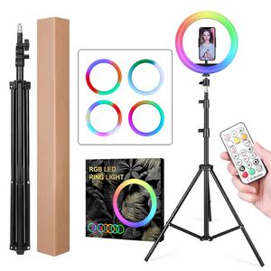 Dernier modèle : Anneau lumineux LED RGB de 26 cm (10 pouces) pour selfie, avec trépied et support - Product Image 5