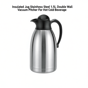 Insulated Jug Stainless Steel 1.5L Double Wall Vacuum Pitcher For <b>Hot</b> <b>Cold</b> Beverage - Product Image 2
