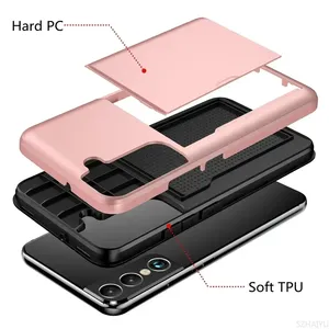 Funda para <span class=keywords><strong>Samsung</strong></span> Galaxy S25 S24 S23 <span class=keywords><strong>S21</strong></span> <span class=keywords><strong>FE</strong></span> S22 Ultra Plus S25 Edge A56 A55 A16 A36 <span class=keywords><strong>5G</strong></span> con Ranura para Tarjetas, Antigolpes - Product Image 4