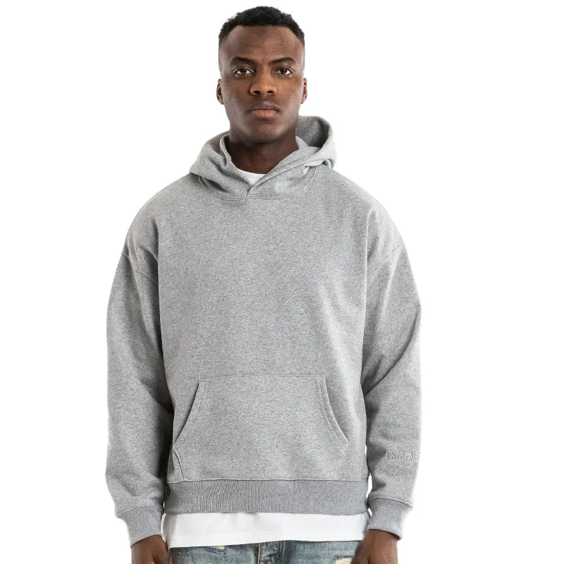 Großhandel schlichte Herren Streetwear Sweatshirts Hoodies benutzer definierte Logo schwere Baumwolle übergroße Herren Drop Shoulder Hoodies für Männer