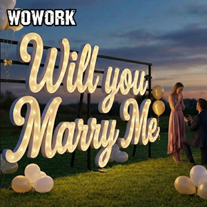 Letras Luminosas LED RGB Grandes de Neón WOWORK 2026 para Decoración de Eventos, Suministros para Bodas, Impermeables, Ideas para Fiestas, Letras de <span class=keywords><strong>Boda</strong></span> - Product Image 1