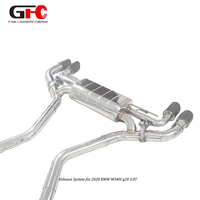 Système d'échappement en acier inoxydable 1,5 mm pour M340i/M440i G20 3.0T 2020, silencieux arrière à double valve et sorties quadruples