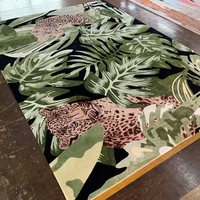 Tapis d'appoint en acrylique pour salon, motif léopard, décoration de salle à manger, vente en gros