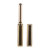 Tube de brillant à lèvres mince plaqué or 2g étui à rouge à lèvres antiadhésif en forme de fleur tube vide de brillant à lèvres