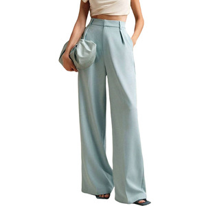<span class=keywords><strong>Pantalon</strong></span> de costume vintage taille haute en polyester pour <span class=keywords><strong>femme</strong></span>, style européen et américain, décontracté, coupe droite, idéal pour le travail et les trajets quotidiens - Collection été Tks2 - Product Image 3