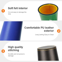 Venta al por mayor de fábrica: Vaso mezclador de dados de cuero con logotipo personalizado, con dados de póker, y juego de vasos mezcladores de dados de cuero y plástico personalizados.