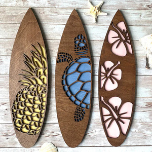 Décoration Murale en Bois : Planche <span class=keywords><strong>de</strong></span> <span class=keywords><strong>Surf</strong></span> Décorative pour la Plage, la Chambre, la Salle <span class=keywords><strong>de</strong></span> Fête ou comme Art Mural - Product Image 2