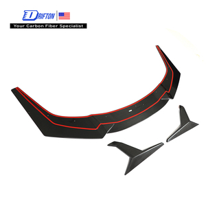 Alerón delantero de fibra de carbono seca estilo DM con divisores laterales para Lamborghini Huracan LP610 2014-2017 - Product Image 1