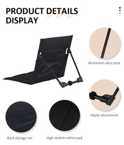 Silla Plegable de Playa con Soporte de Aleación de Aluminio para Exteriores, Cojín Reclinable, Asiento Portátil para Camping y Estadios, en Oferta - Product Image 6
